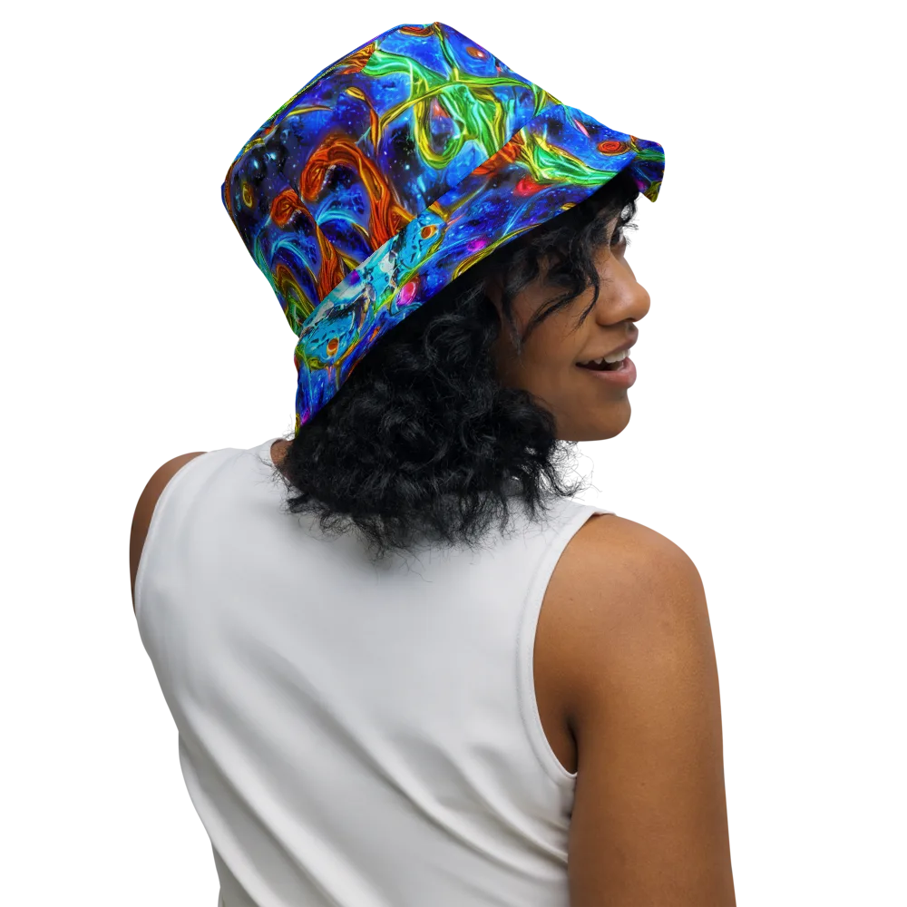 The Cobalt Spiral on Reversible Bucket Hat — Right Outside