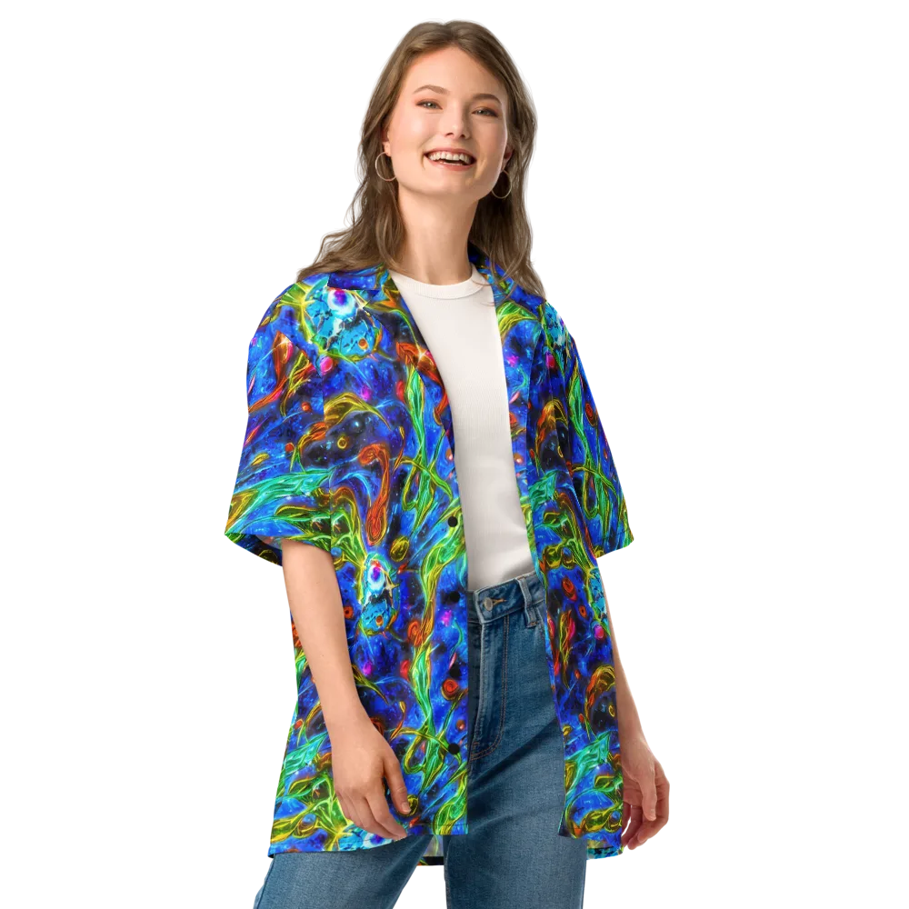 The Cobalt Spiral on Button Shirt — Front