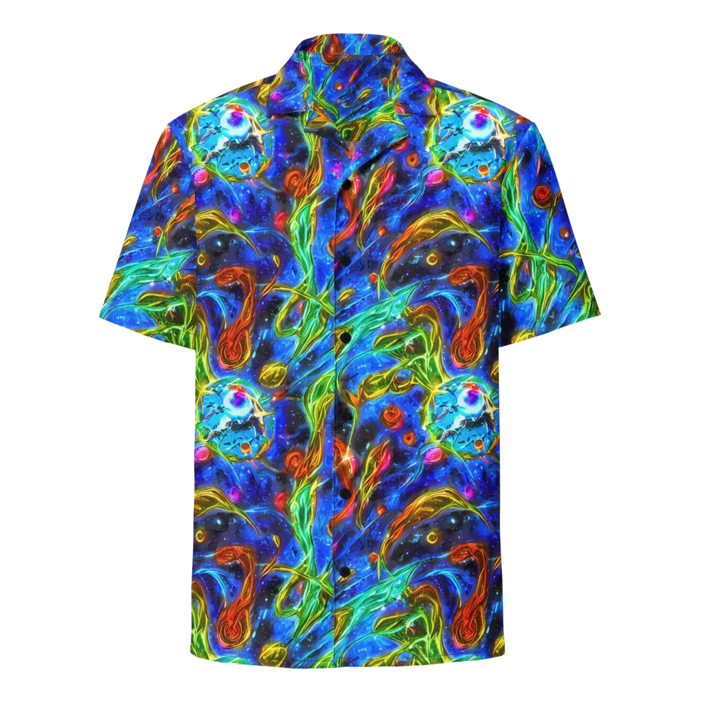 The Cobalt Spiral on Button Shirt — Front