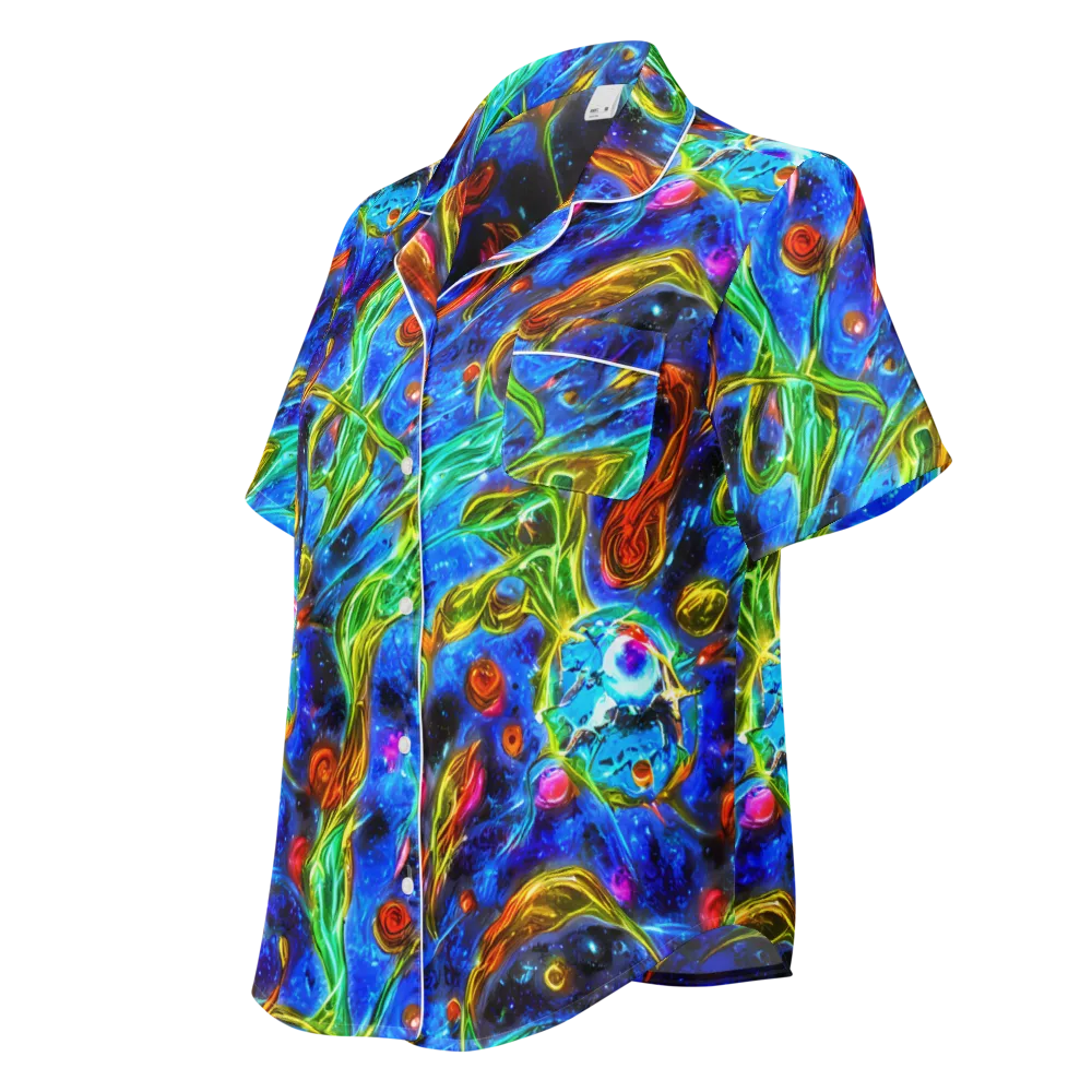 The Cobalt Spiral on Women's Short Sleeve Pajama Top — Left Front
