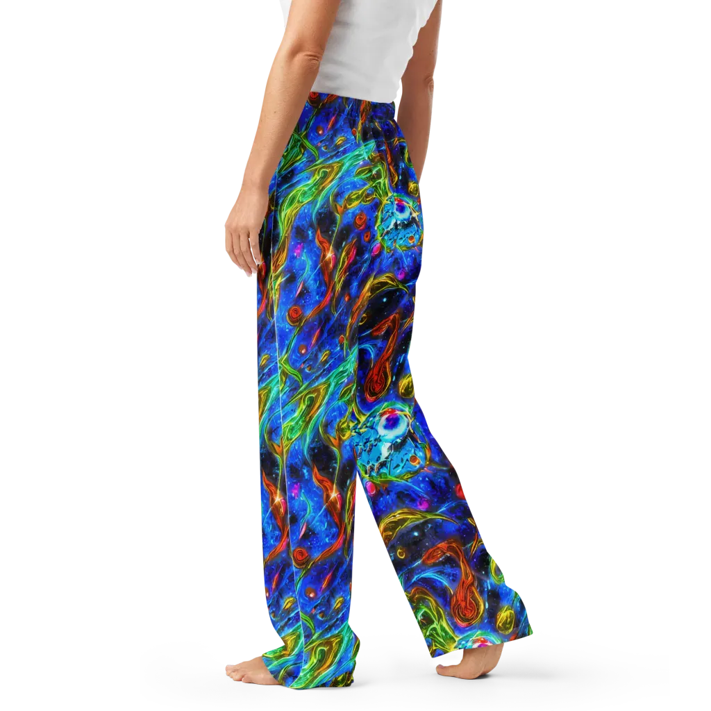 The Cobalt Spiral on Women's Pajama Pants — Left