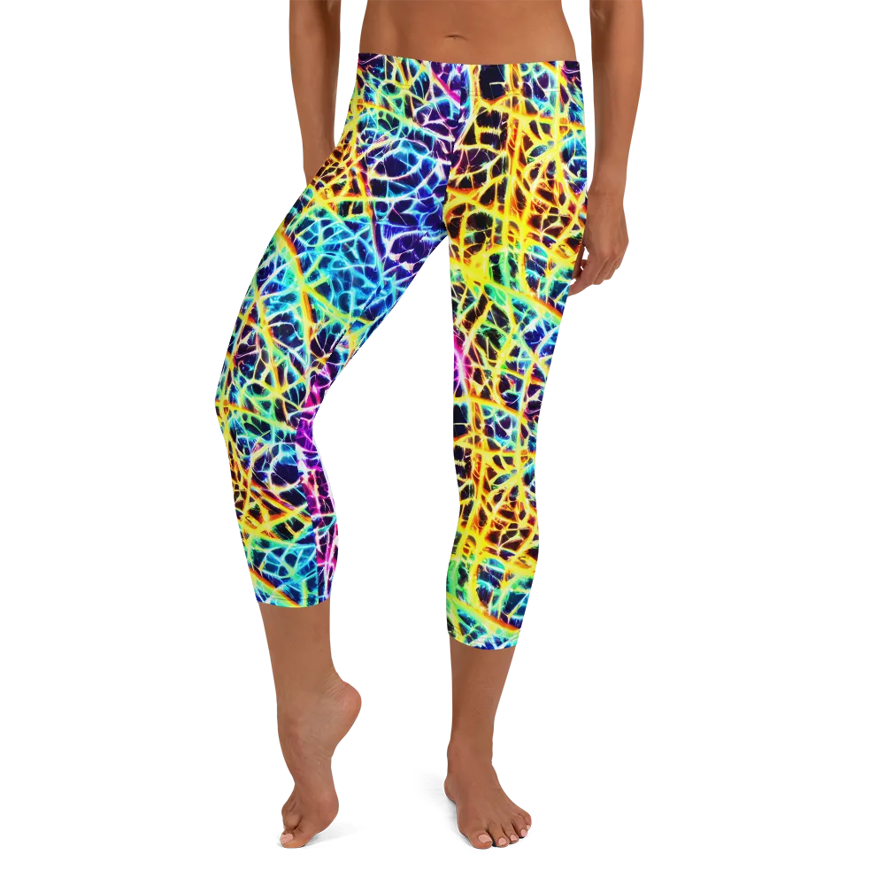 Voltage Web on Capri Leggings — Front