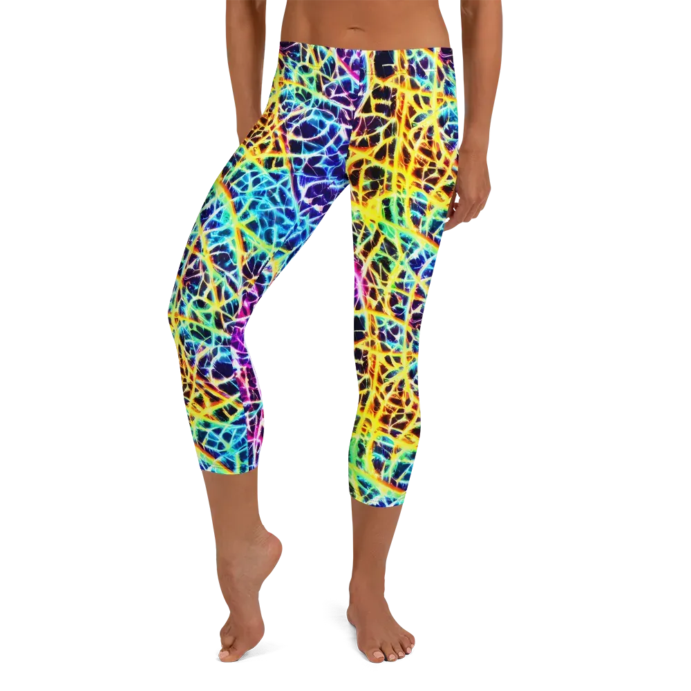 Voltage Web on Capri Leggings — Front