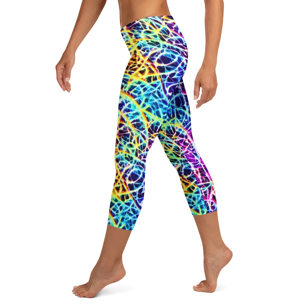 Voltage Web on Capri Leggings — Left