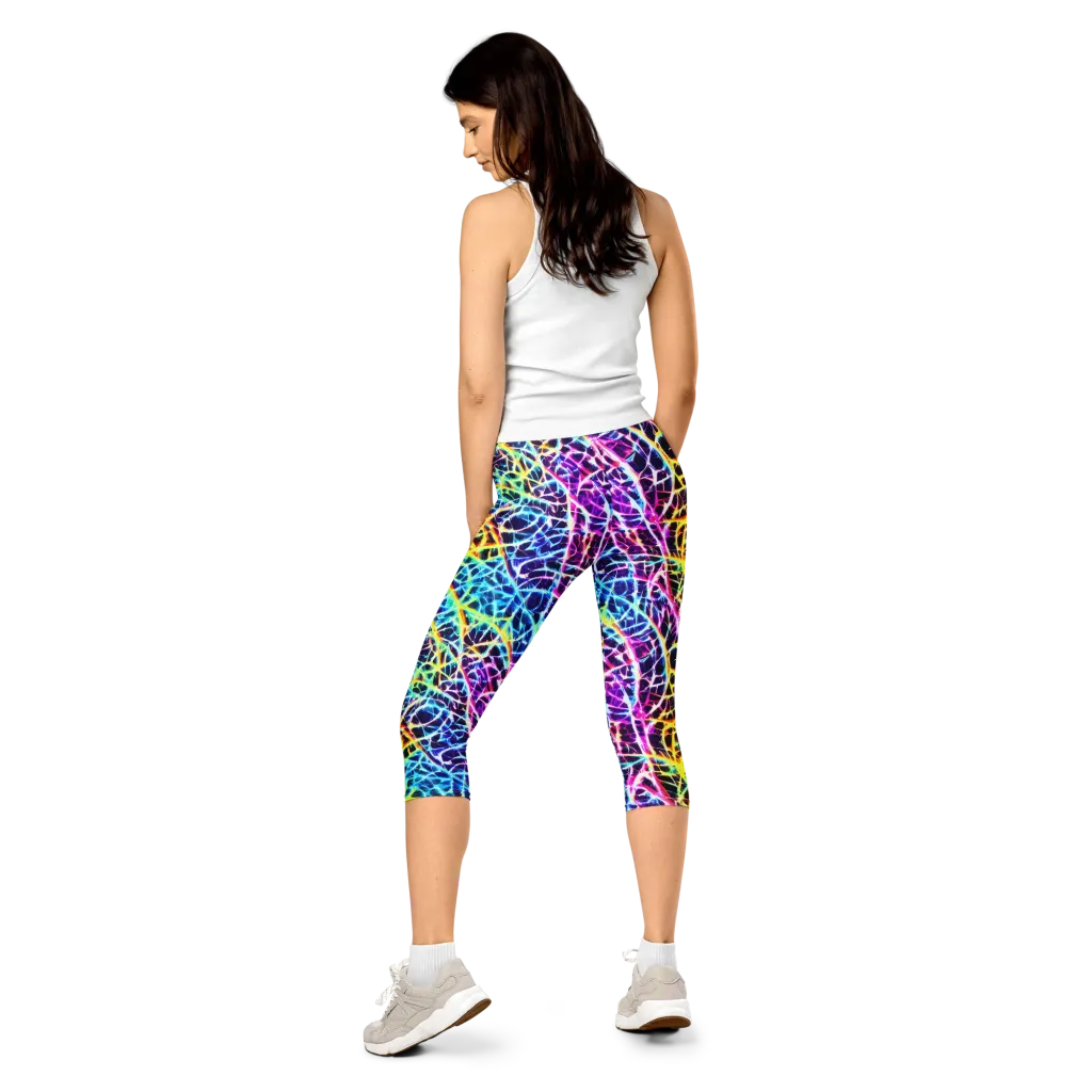 Voltage Web on Capri Leggings — Back