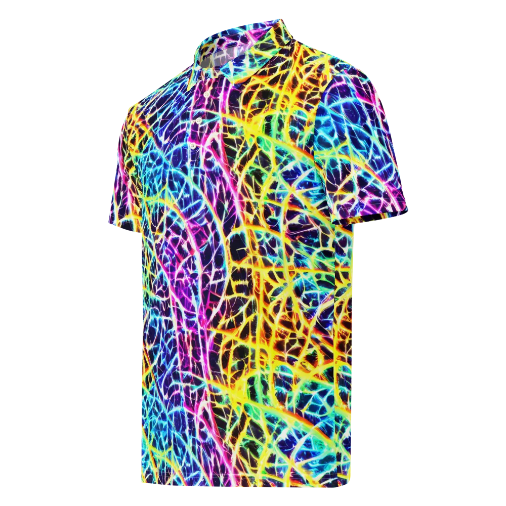 Voltage Web on Men's Slim Fit Polo Shirt — Left Front