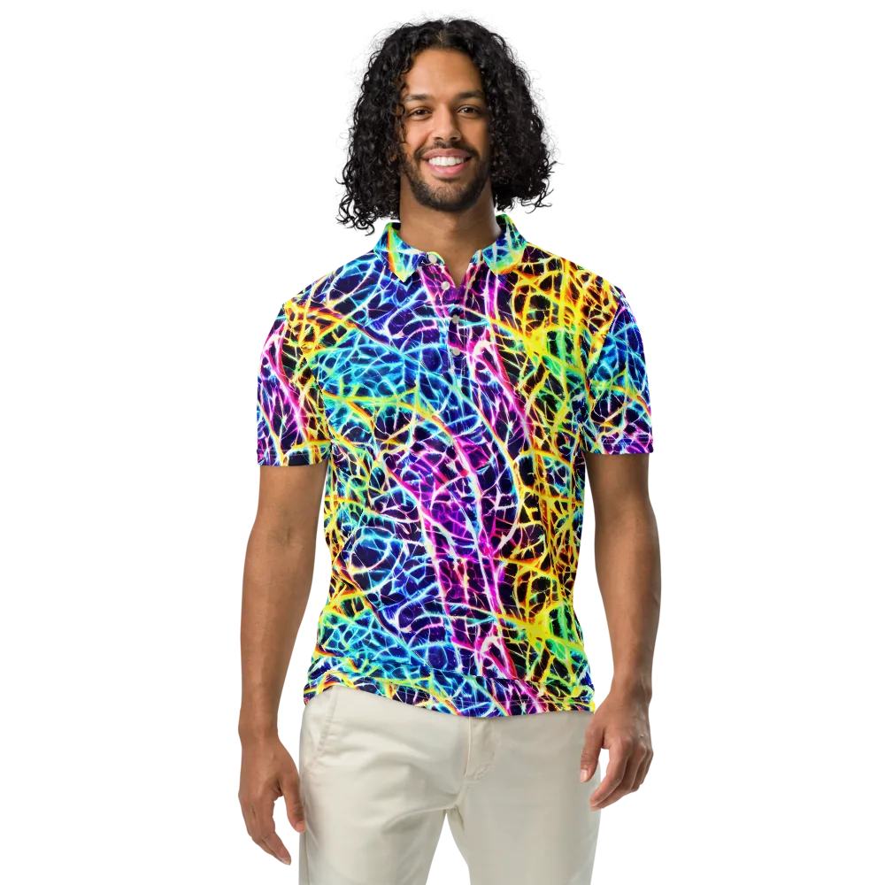 Voltage Web on Men's Slim Fit Polo Shirt — Front