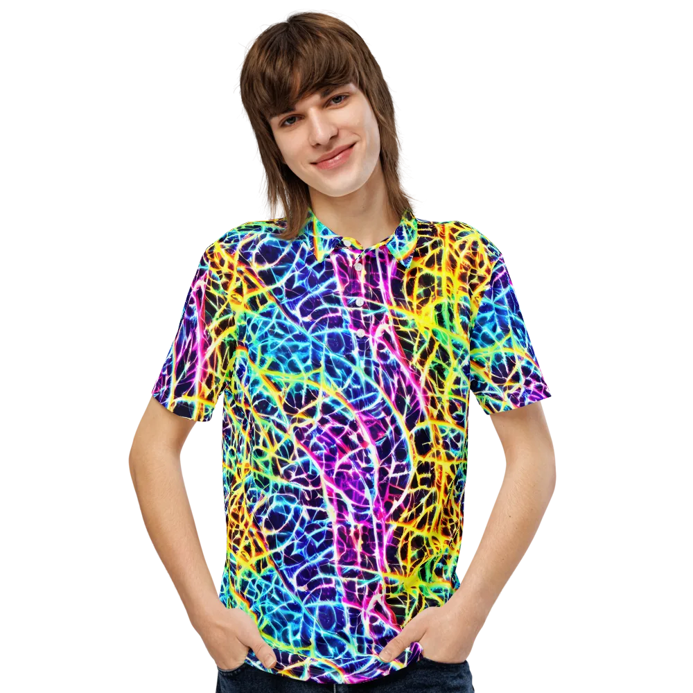 Voltage Web on Men's Slim Fit Polo Shirt — Front