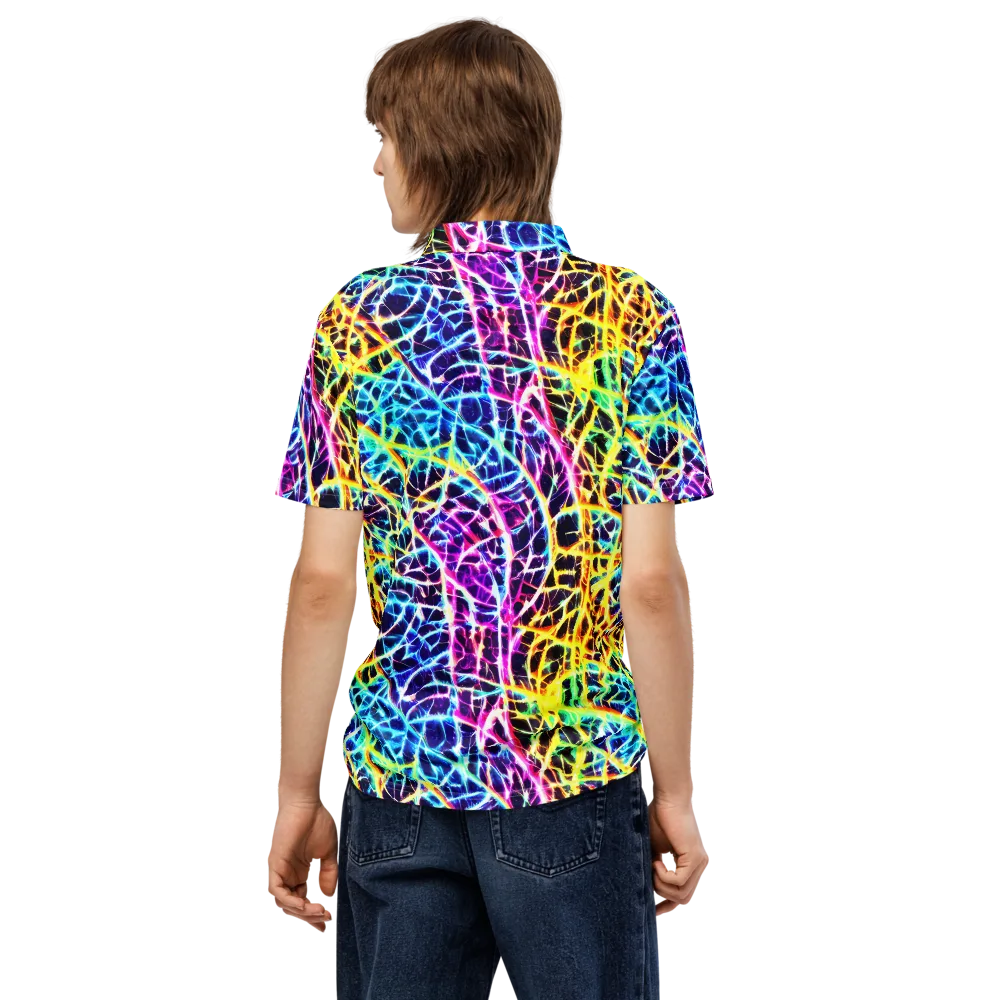 Voltage Web on Men's Slim Fit Polo Shirt — Back