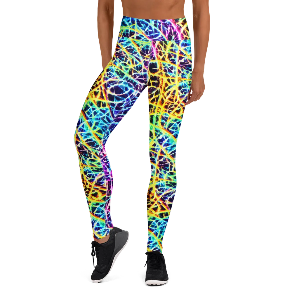 Voltage Web on Yoga Leggings — Front