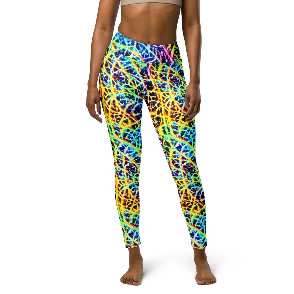 Voltage Web on Yoga Leggings — Front