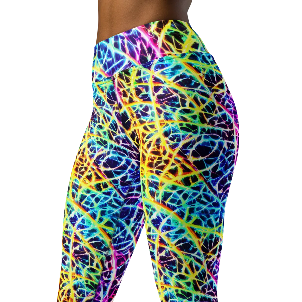 Voltage Web on Yoga Leggings — Left Front