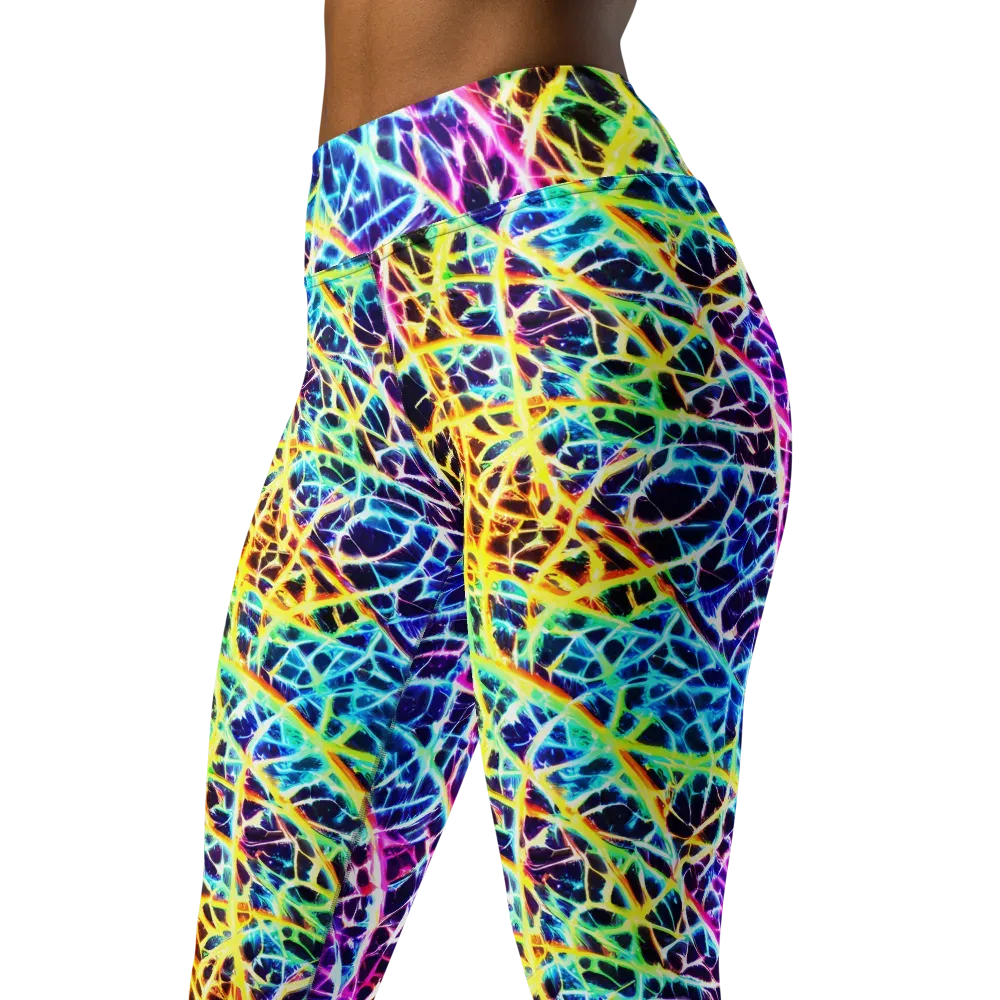 Voltage Web on Yoga Leggings — Left Front