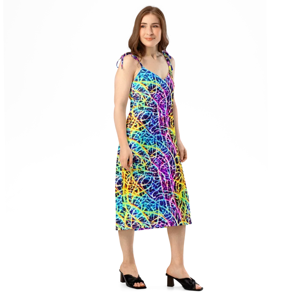 Voltage Web on Slip Dress — Right Front