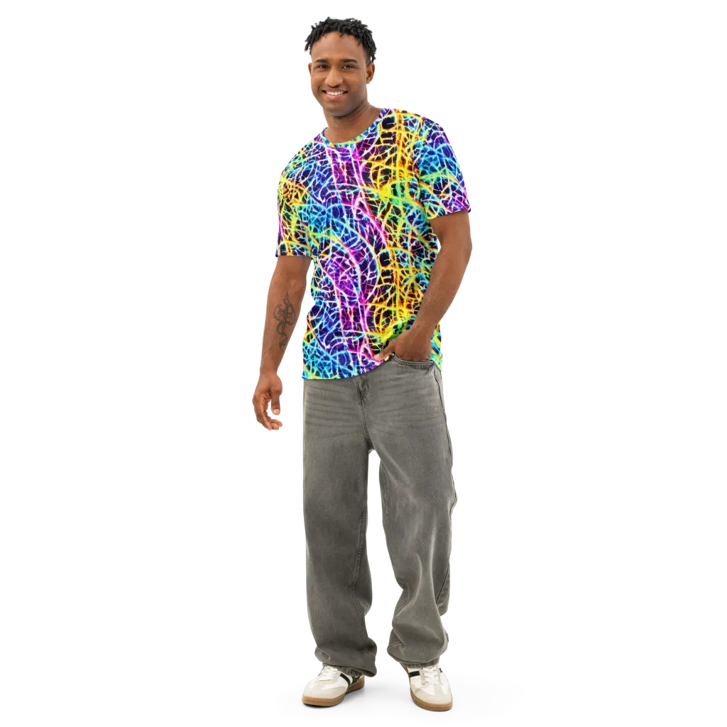 Voltage Web on Men's Cotton Crew Neck T-Shirt — Front