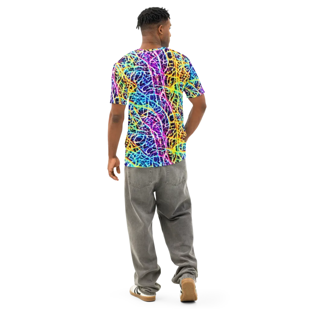 Voltage Web on Men's Cotton Crew Neck T-Shirt — Back