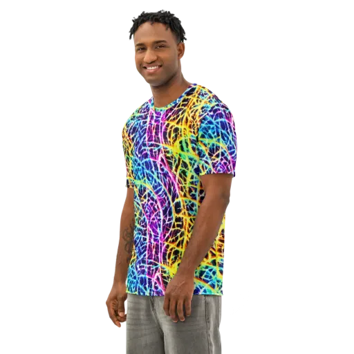Voltage Web on a Men's Cotton Crew Neck T-Shirt