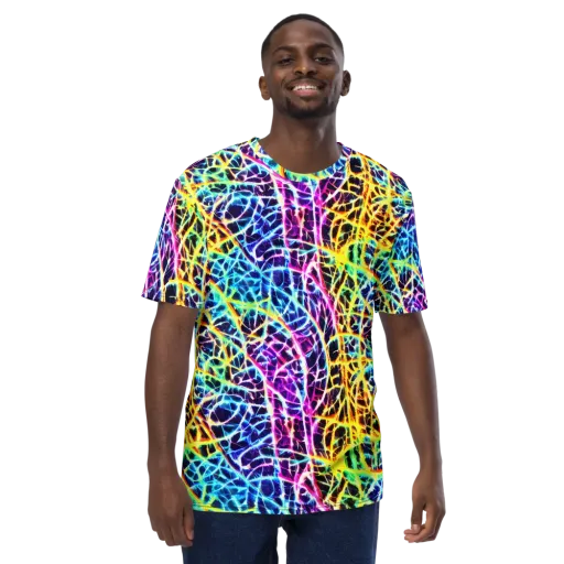 Voltage Web on a Men's Crew Neck T-Shirt