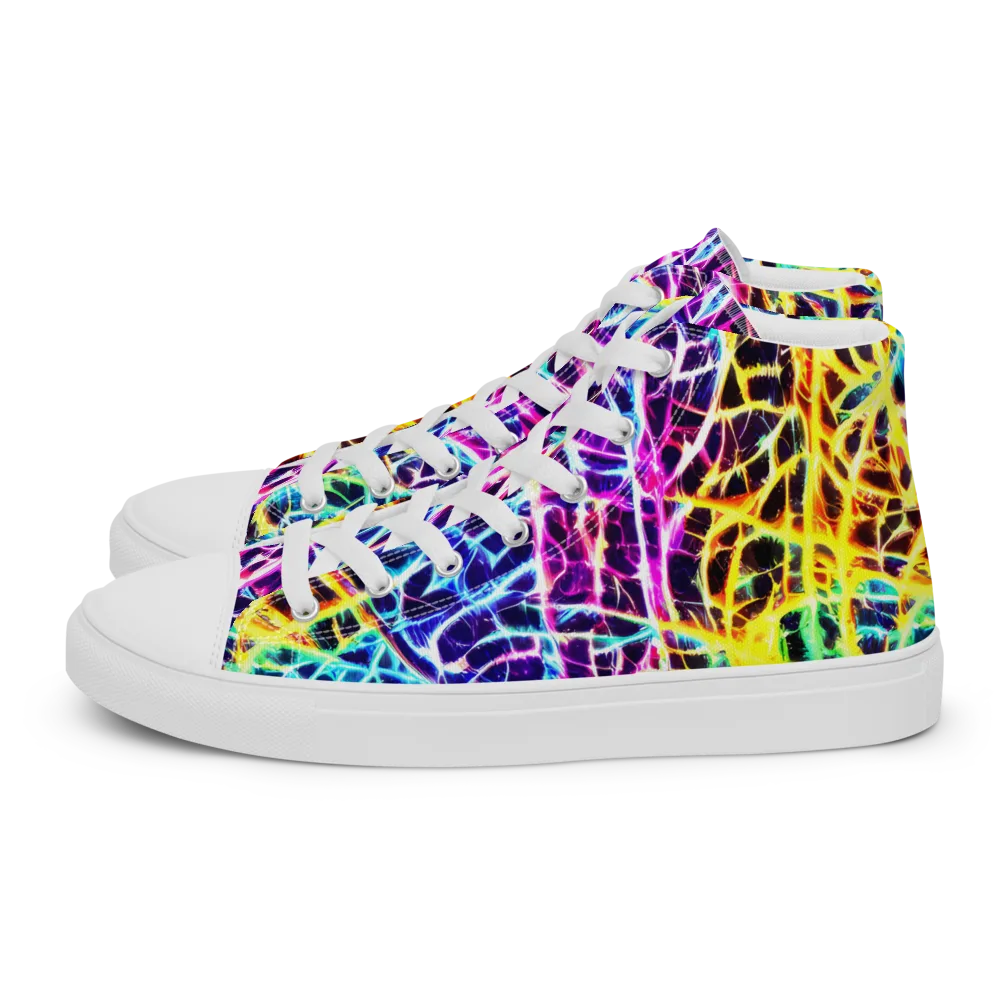 Voltage Web on Men's High Top Canvas Shoes — Left