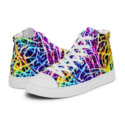 Voltage Web on a Men's High Top Canvas Shoes