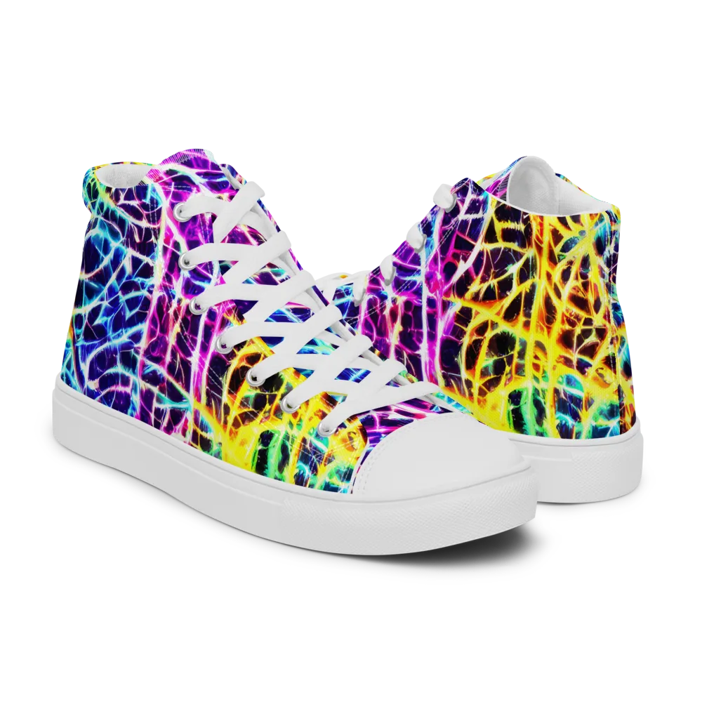 Voltage Web on Men's High Top Canvas Shoes — Right
