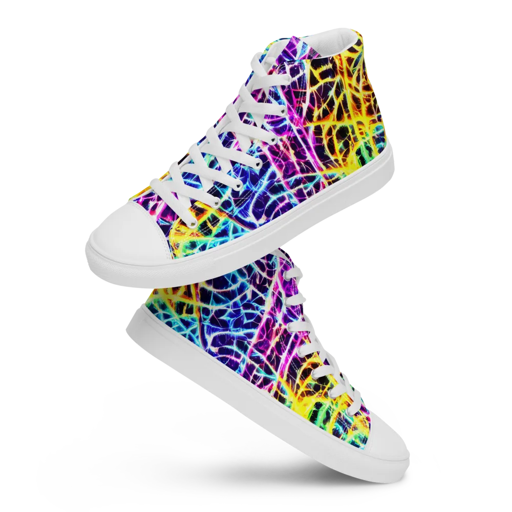 Voltage Web on Men's High Top Canvas Shoes — Front
