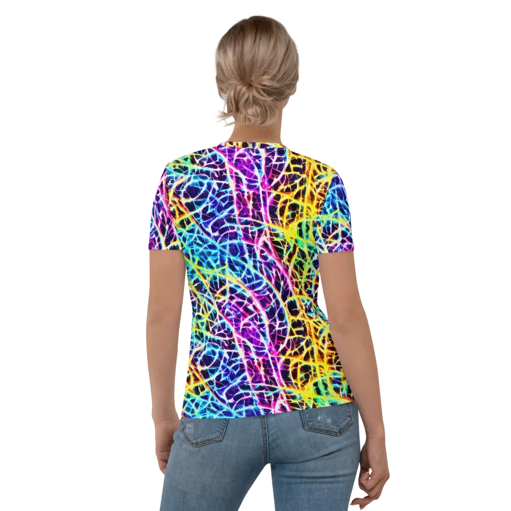 Voltage Web on Women's Crew Neck T-Shirt — Back