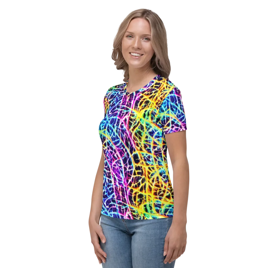 Voltage Web on Women's Crew Neck T-Shirt — Left