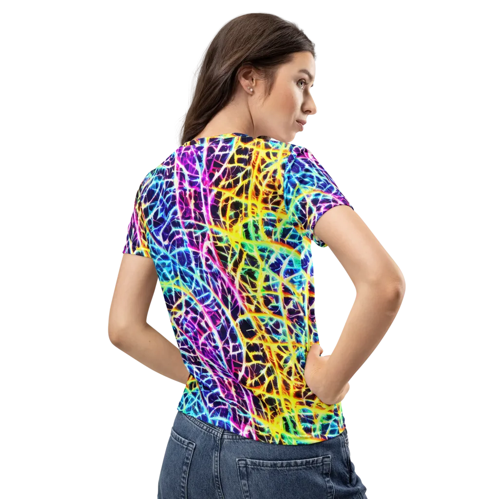 Voltage Web on Women's Crew Neck T-Shirt — Back
