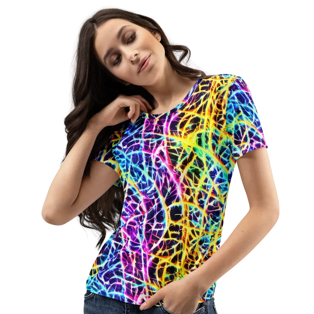 Voltage Web on Women's Crew Neck T-Shirt — Left Front