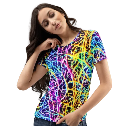 Voltage Web on a Women's Crew Neck T-Shirt