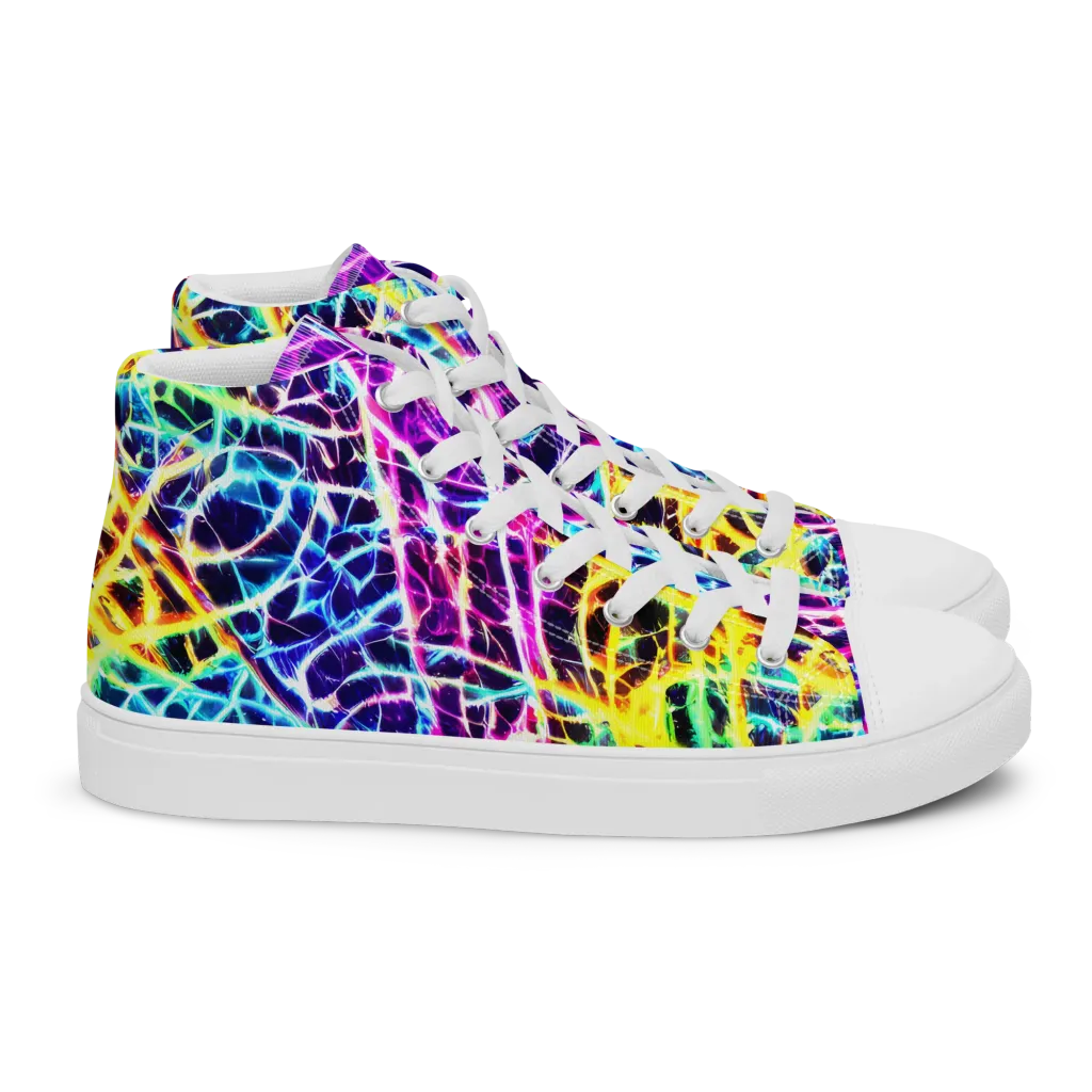 Voltage Web on Women's High Top Canvas Shoes — Right
