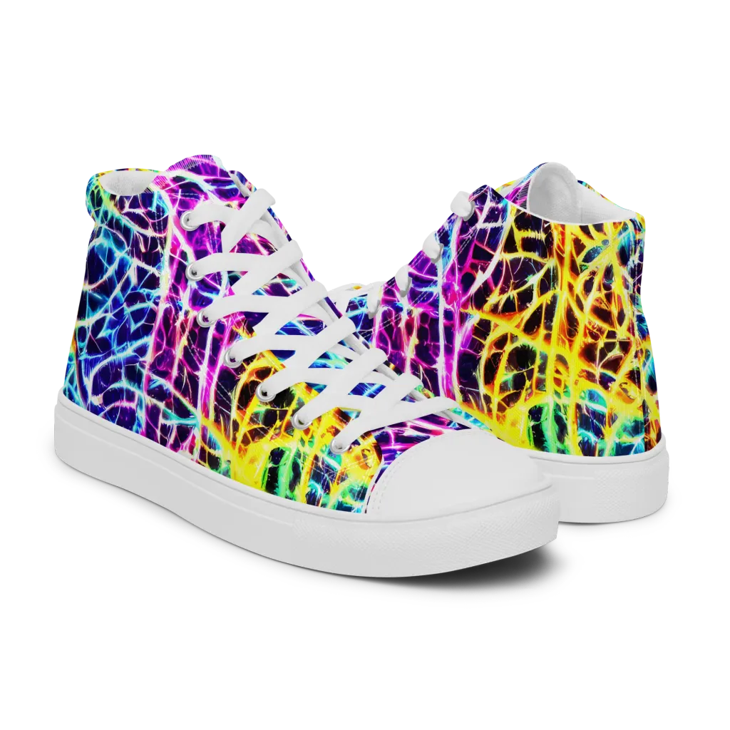 Voltage Web on Women's High Top Canvas Shoes — Right