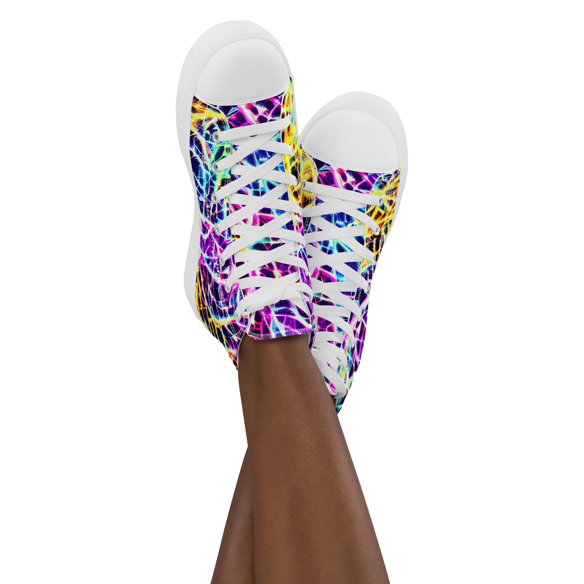 Voltage Web on Women's High Top Canvas Shoes — Front