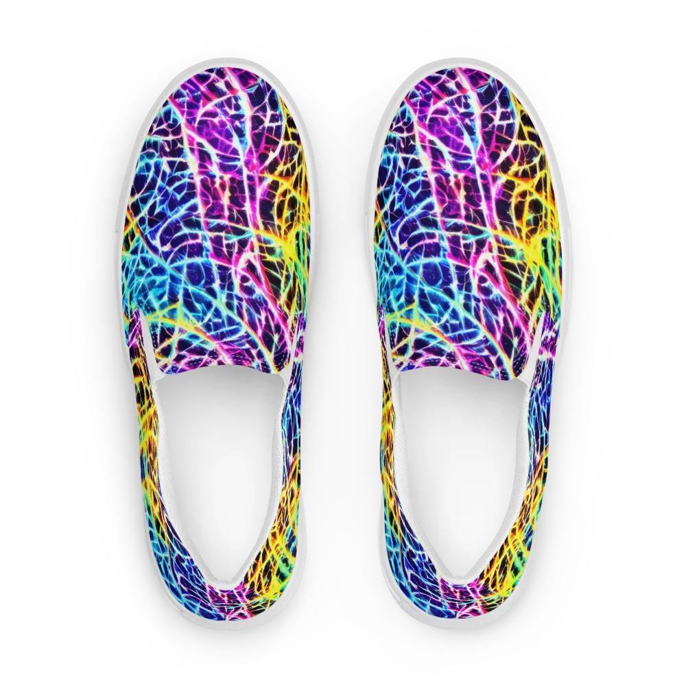 Voltage Web on Men's Slip-On Canvas Shoes — Front