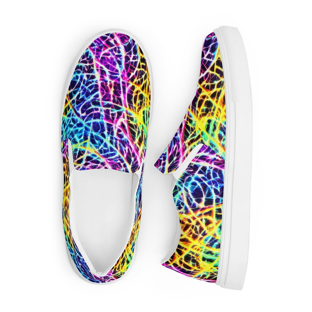 Voltage Web on Men's Slip-On Canvas Shoes — Front