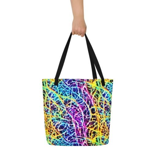 Voltage Web on a Large Tote Bag W/ Pocket