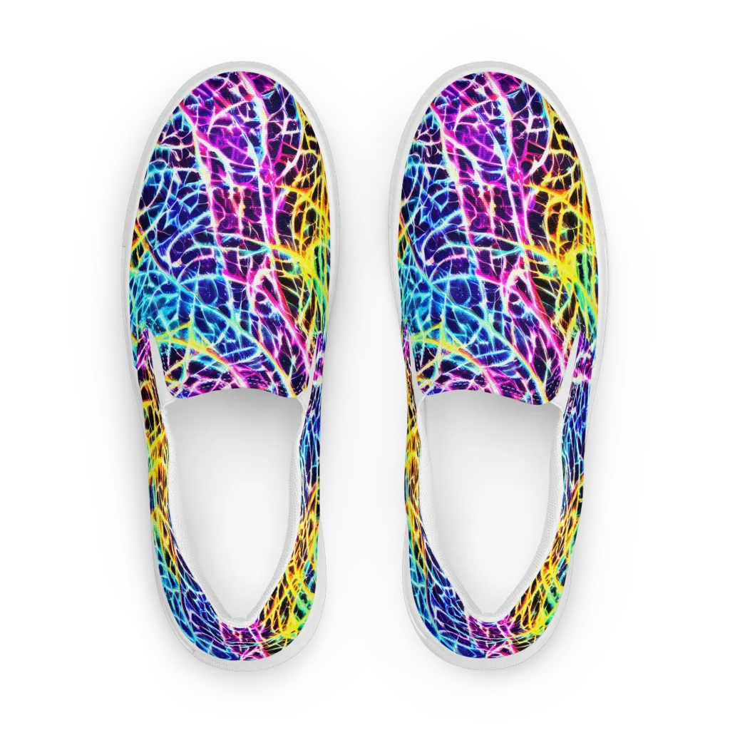 Voltage Web on Women's Slip-On Canvas Shoes — Front