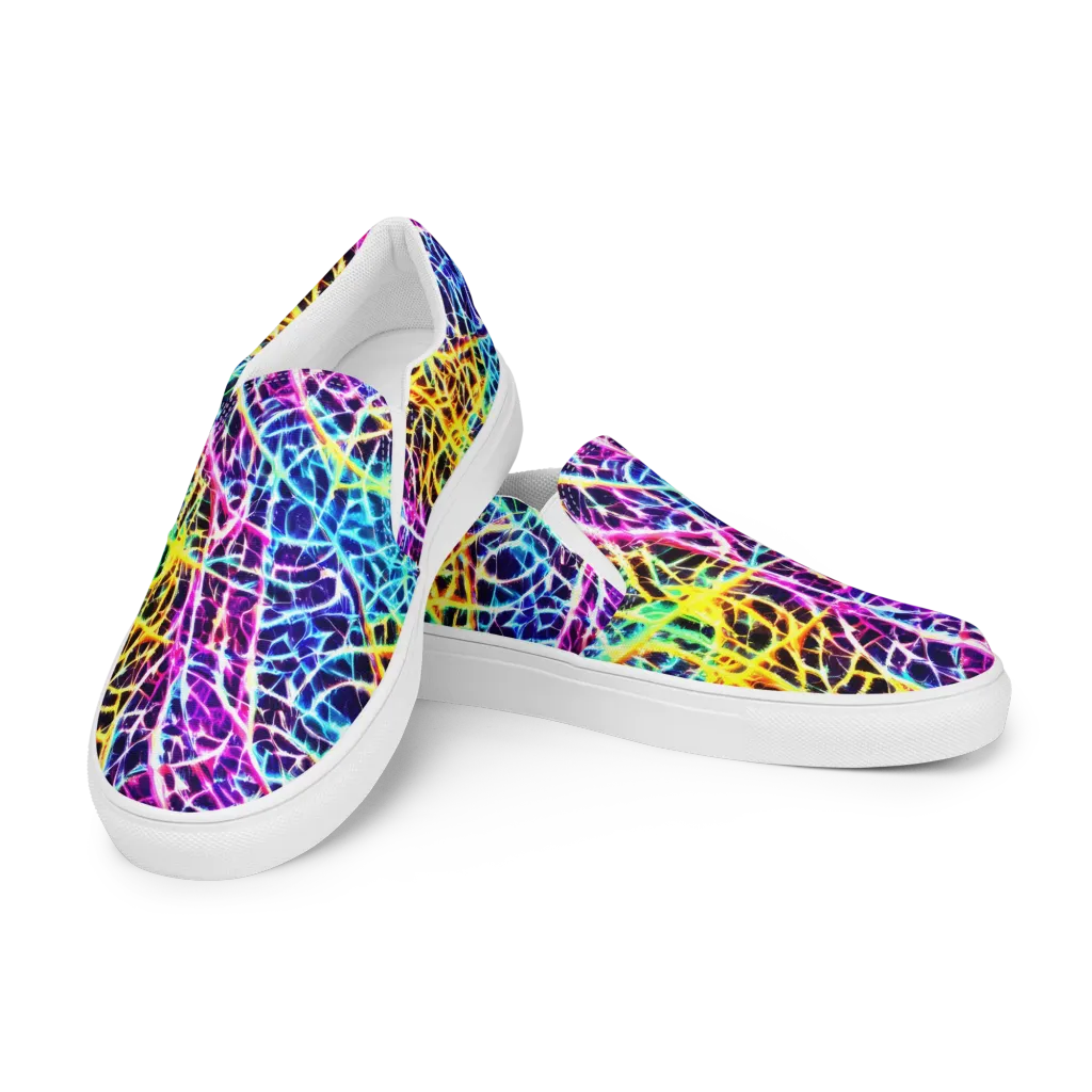 Voltage Web on Women's Slip-On Canvas Shoes — Left Front