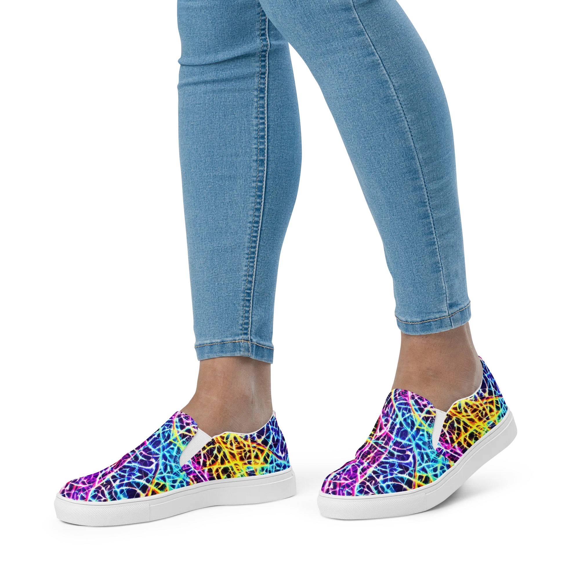 Voltage Web on Women's Slip-On Canvas Shoes — Front