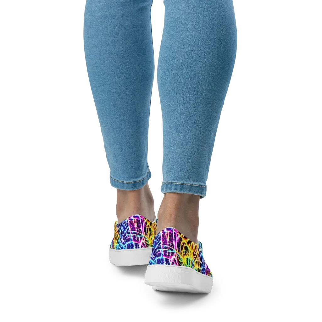 Voltage Web on Women's Slip-On Canvas Shoes — Back