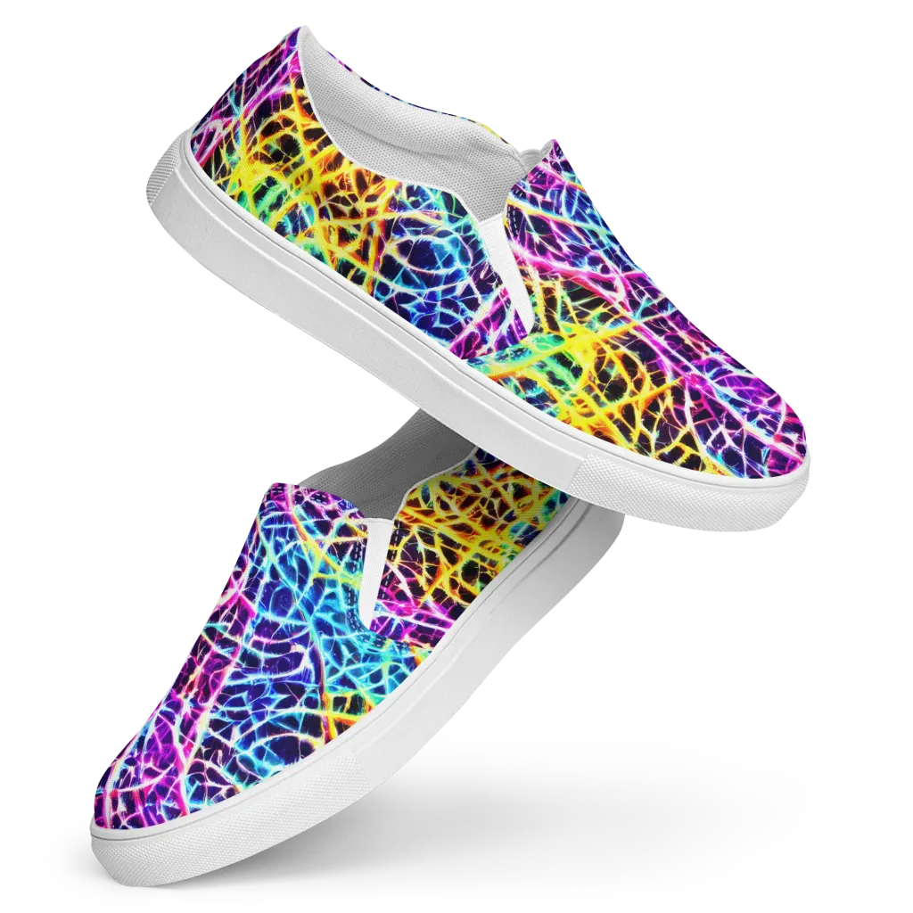 Voltage Web on Women's Slip-On Canvas Shoes — Front