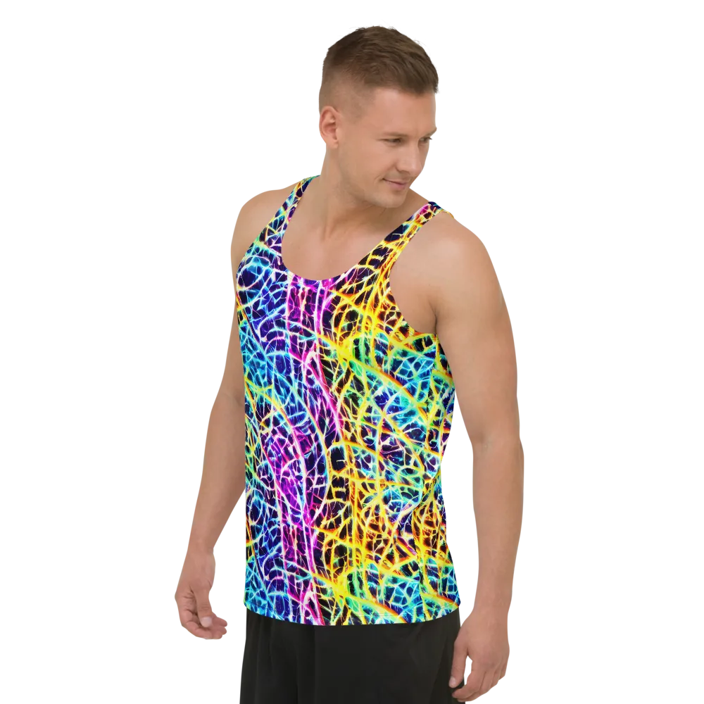 Voltage Web on Men's Tank Top — Left Front