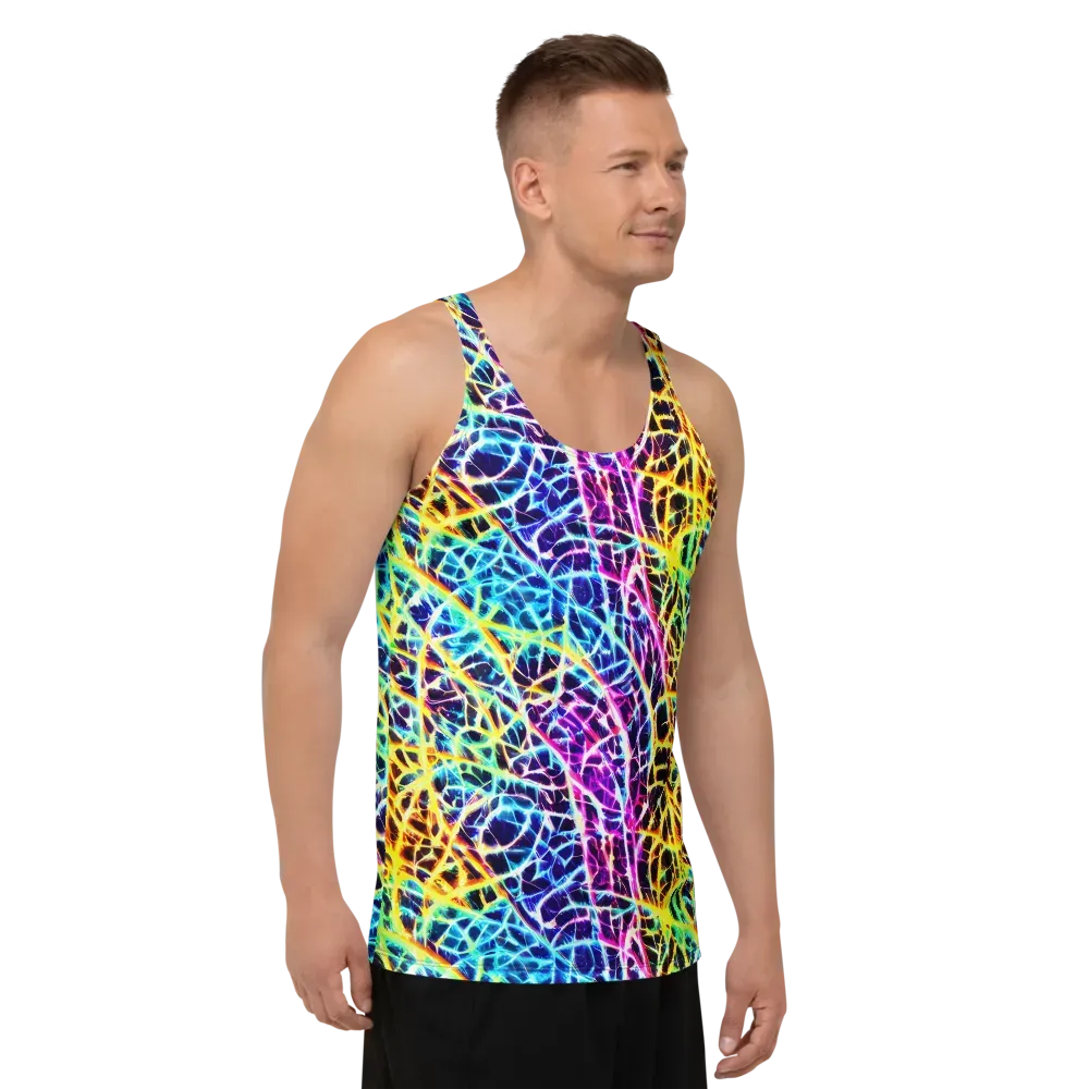 Voltage Web on Men's Tank Top — Right Front