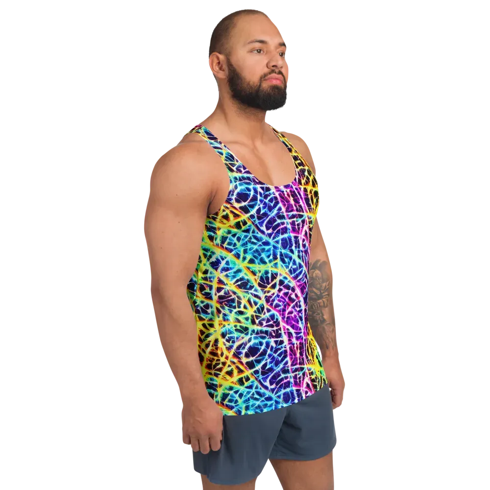 Voltage Web on Men's Tank Top — Right Front