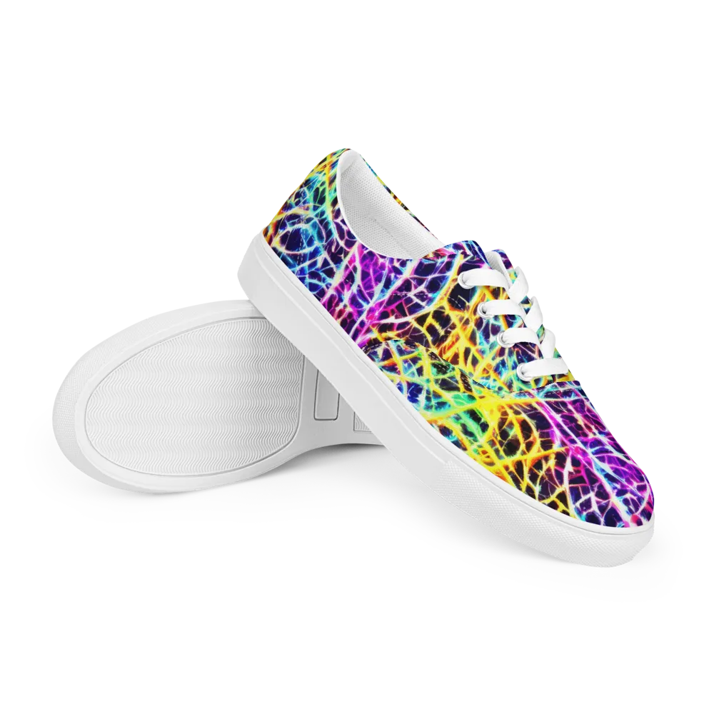 Voltage Web on Men's Lace-Up Canvas Shoes — Right Front