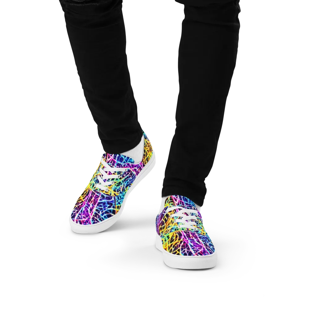 Voltage Web on Men's Lace-Up Canvas Shoes — Front