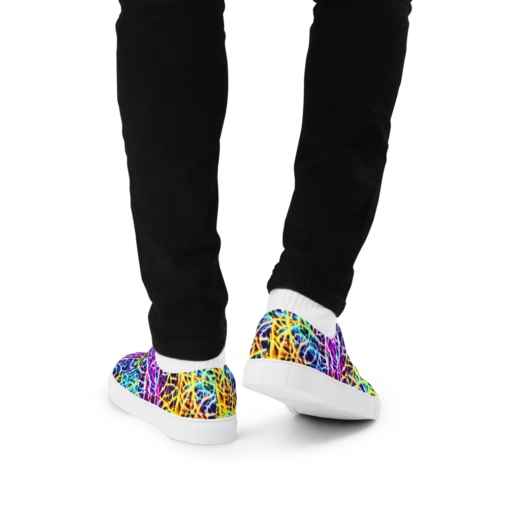 Voltage Web on Men's Lace-Up Canvas Shoes — Back