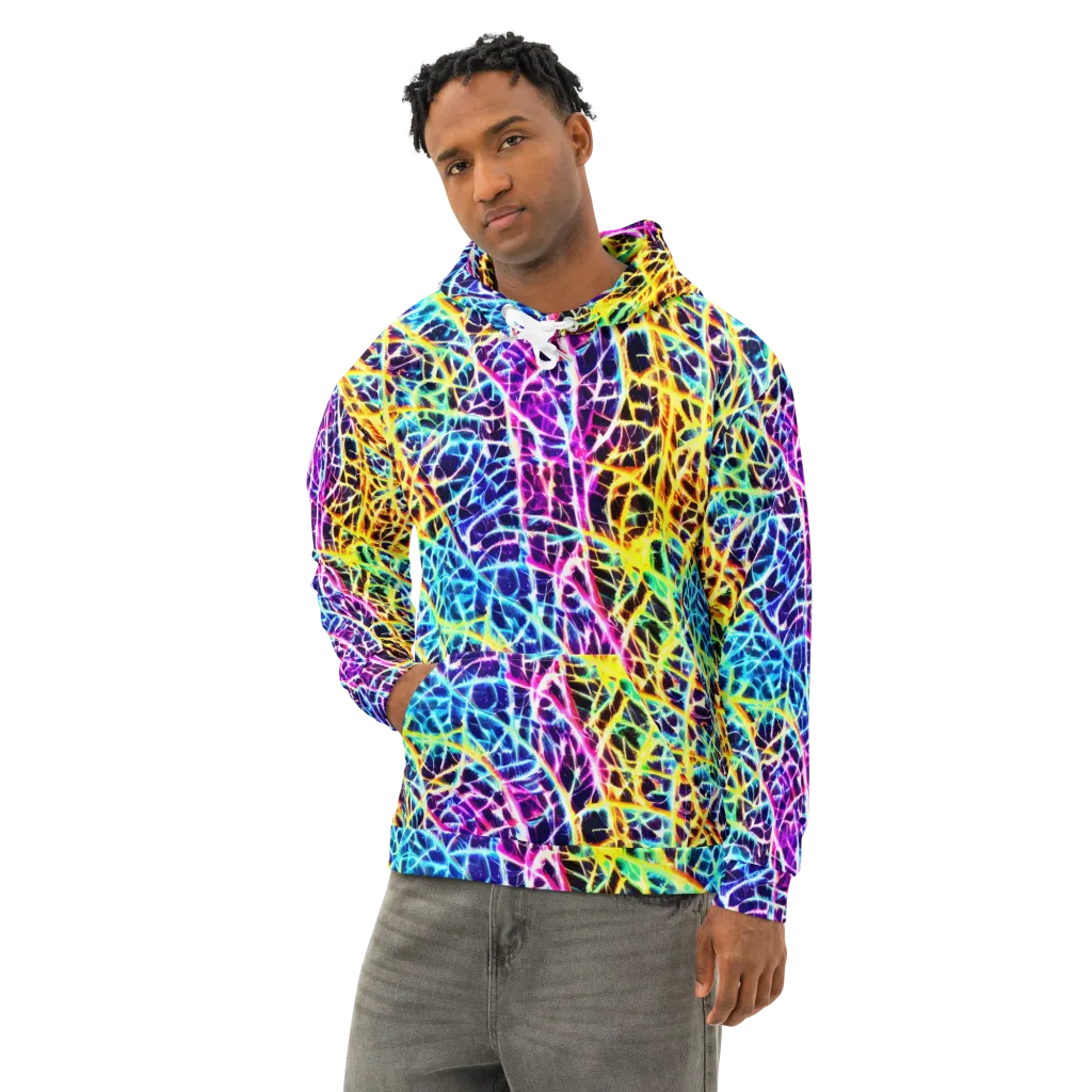 Voltage Web on Cotton Hoodie — Left Front