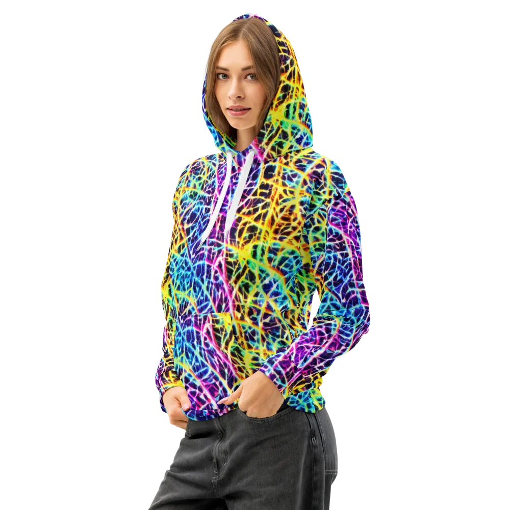 Voltage Web on Cotton Hoodie — Left Front